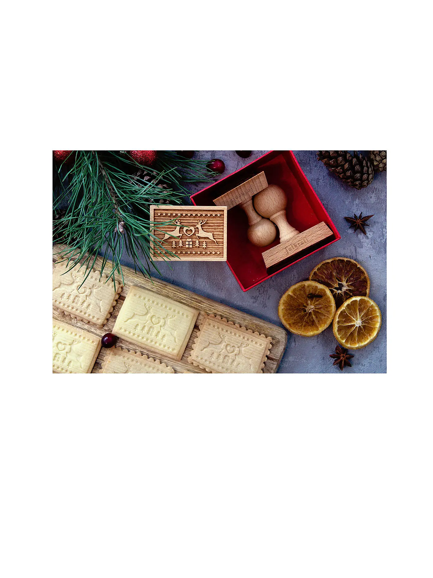 FOLKROLL | Keksstempel Magische Weihnacht 70x50mm Buche / 3D-Motiv | 